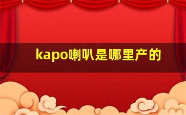 kapo喇叭是哪里产的