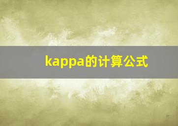 kappa的计算公式