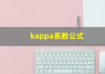 kappa系数公式