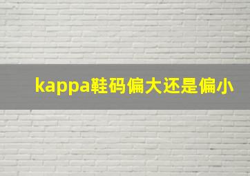 kappa鞋码偏大还是偏小