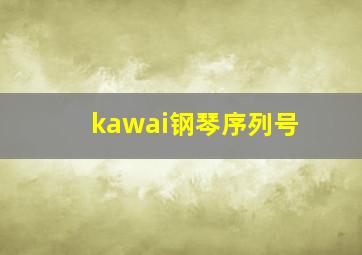 kawai钢琴序列号