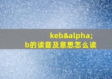 kebαb的读音及意思怎么读