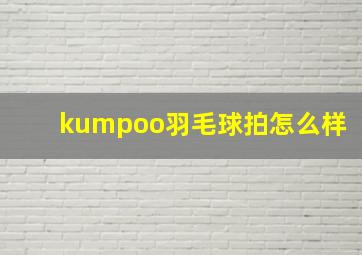 kumpoo羽毛球拍怎么样