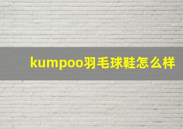 kumpoo羽毛球鞋怎么样