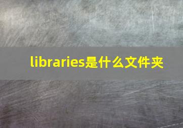 libraries是什么文件夹