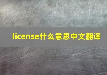 license什么意思中文翻译