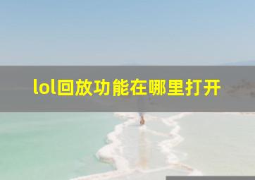 lol回放功能在哪里打开