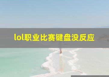 lol职业比赛键盘没反应