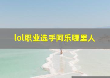 lol职业选手阿乐哪里人