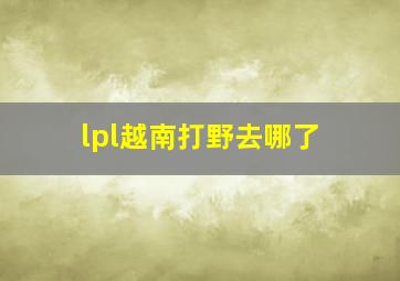 lpl越南打野去哪了