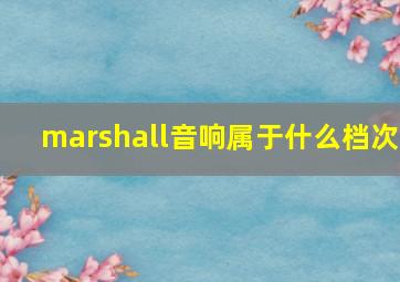 marshall音响属于什么档次