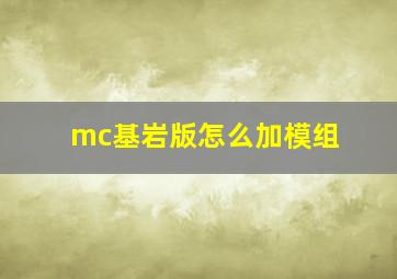 mc基岩版怎么加模组