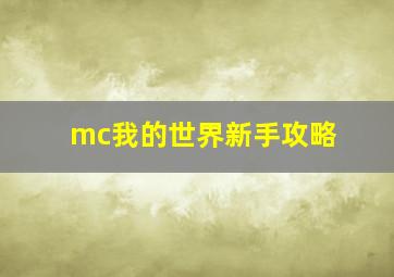 mc我的世界新手攻略