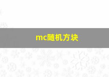 mc随机方块