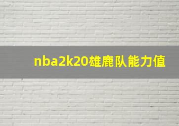 nba2k20雄鹿队能力值