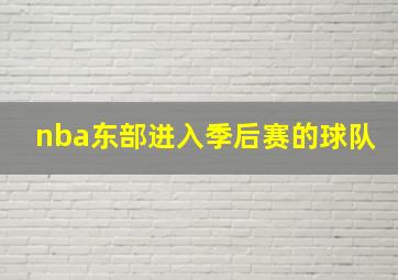 nba东部进入季后赛的球队