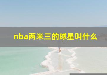 nba两米三的球星叫什么