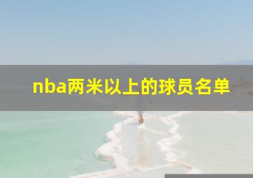 nba两米以上的球员名单