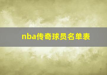 nba传奇球员名单表