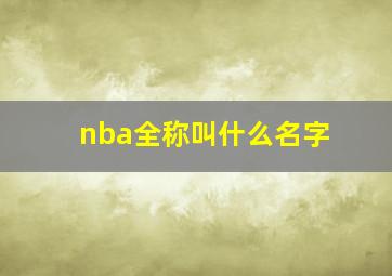 nba全称叫什么名字