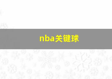 nba关键球