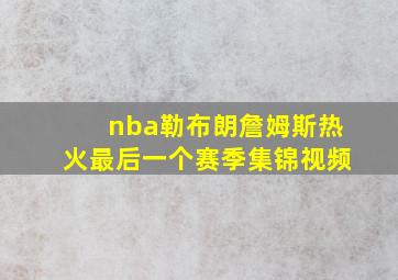 nba勒布朗詹姆斯热火最后一个赛季集锦视频