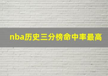 nba历史三分榜命中率最高