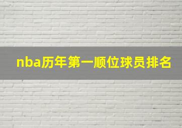 nba历年第一顺位球员排名