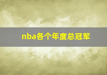 nba各个年度总冠军