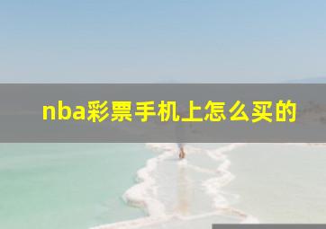 nba彩票手机上怎么买的