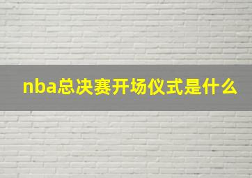 nba总决赛开场仪式是什么