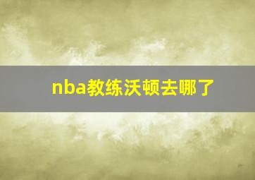 nba教练沃顿去哪了