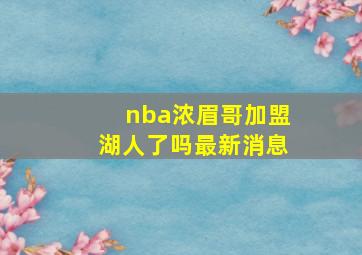 nba浓眉哥加盟湖人了吗最新消息