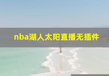 nba湖人太阳直播无插件