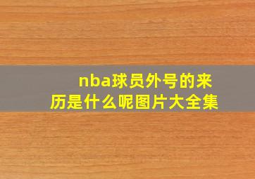 nba球员外号的来历是什么呢图片大全集