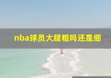 nba球员大腿粗吗还是细