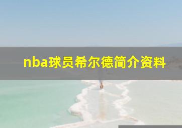 nba球员希尔德简介资料