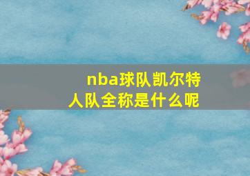 nba球队凯尔特人队全称是什么呢