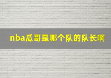 nba瓜哥是哪个队的队长啊