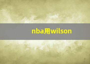 nba用wilson