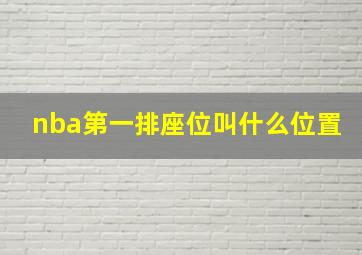 nba第一排座位叫什么位置