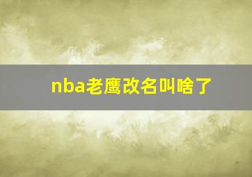 nba老鹰改名叫啥了