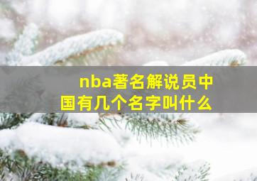 nba著名解说员中国有几个名字叫什么