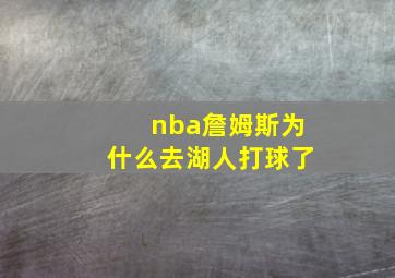 nba詹姆斯为什么去湖人打球了