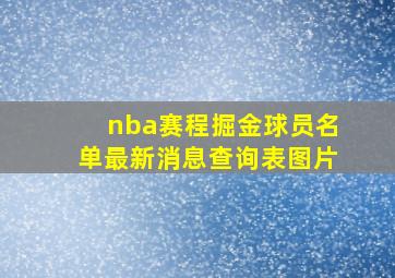 nba赛程掘金球员名单最新消息查询表图片