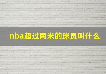 nba超过两米的球员叫什么