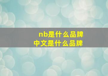 nb是什么品牌中文是什么品牌