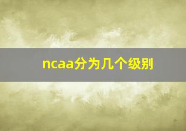 ncaa分为几个级别