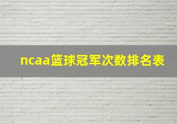 ncaa篮球冠军次数排名表