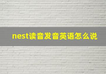 nest读音发音英语怎么说